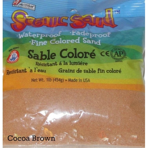 Scenic Sand™ Craft Colored Sand, Cocoa Brown, 1 lb (454 g) Bag